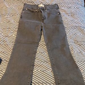 Madewell grey high waisted wide leg jeans size 27